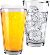 Load image into Gallery viewer, Clear Glass Beer Cups - All Purpose Drinking Tumblers, 16 oz
