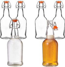 Load image into Gallery viewer, Clear Glass Bottles for Beer With Swing Top Lids  16oz
