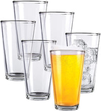 Load image into Gallery viewer, Clear Glass Beer Cups - All Purpose Drinking Tumblers, 16 oz
