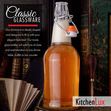 Load image into Gallery viewer, Clear Glass Bottles for Beer With Swing Top Lids  16oz
